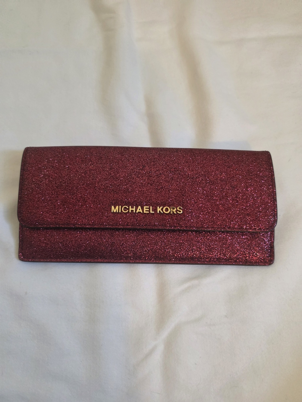 Michael Kors Pink Glitter Continental Wallet